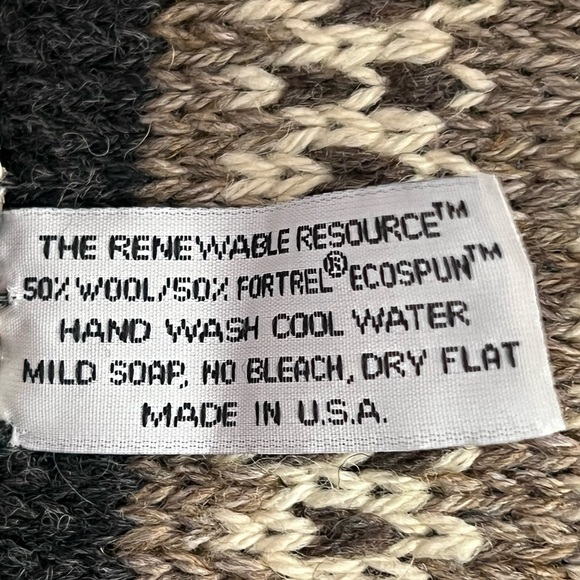 Broner Vintage Ecospun Fringe FairIsle Scarf Wool Fortrel Blend Made in the USA - Picture 5 of 6